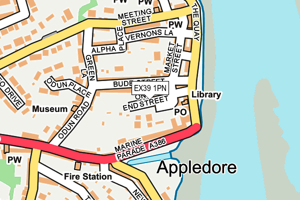 EX39 1PN map - OS OpenMap – Local (Ordnance Survey)