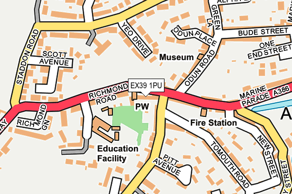 EX39 1PU map - OS OpenMap – Local (Ordnance Survey)