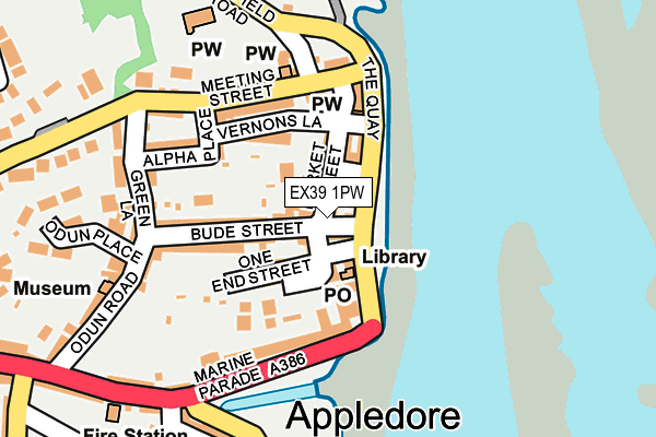 Map of THE YARD APPLEDORE LTD at local scale