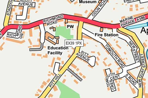 EX39 1PX map - OS OpenMap – Local (Ordnance Survey)