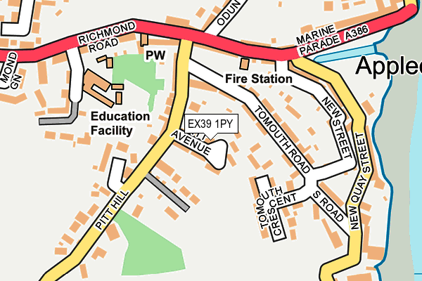 EX39 1PY map - OS OpenMap – Local (Ordnance Survey)