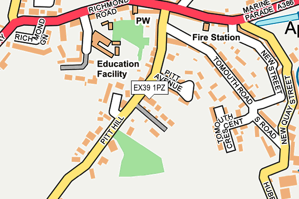 EX39 1PZ map - OS OpenMap – Local (Ordnance Survey)