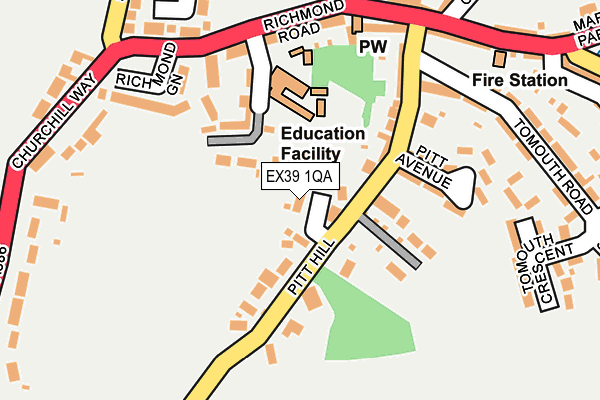 EX39 1QA map - OS OpenMap – Local (Ordnance Survey)