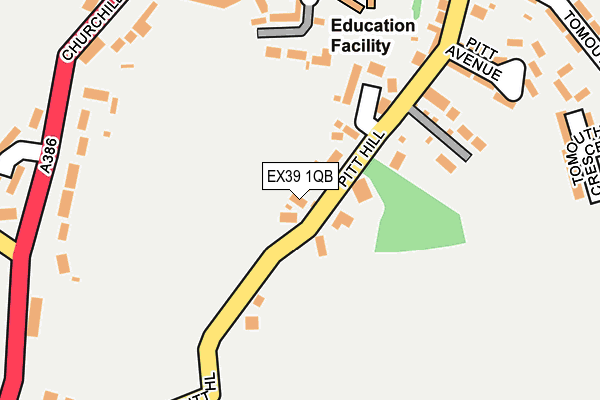 EX39 1QB map - OS OpenMap – Local (Ordnance Survey)