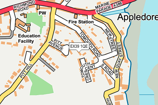 EX39 1QE map - OS OpenMap – Local (Ordnance Survey)