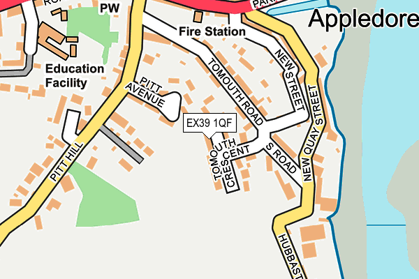 EX39 1QF map - OS OpenMap – Local (Ordnance Survey)