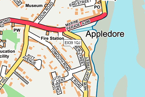 EX39 1QJ map - OS OpenMap – Local (Ordnance Survey)