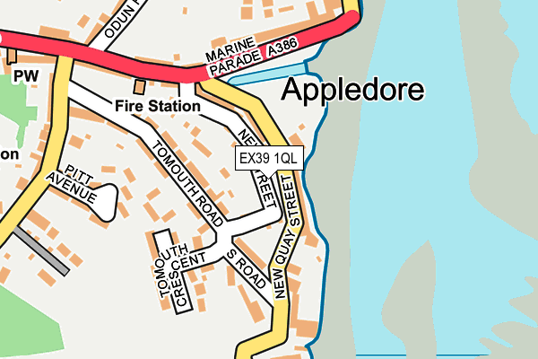 EX39 1QL map - OS OpenMap – Local (Ordnance Survey)