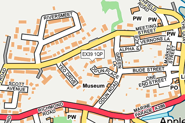 EX39 1QP map - OS OpenMap – Local (Ordnance Survey)