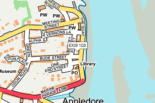 EX39 1QS map - OS OpenMap – Local (Ordnance Survey)