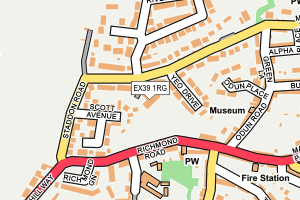 EX39 1RG map - OS OpenMap – Local (Ordnance Survey)