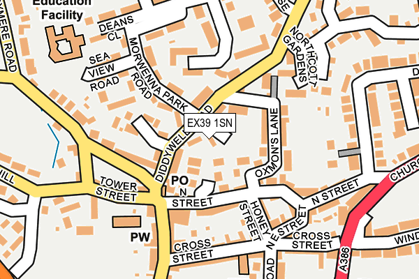 EX39 1SN map - OS OpenMap – Local (Ordnance Survey)