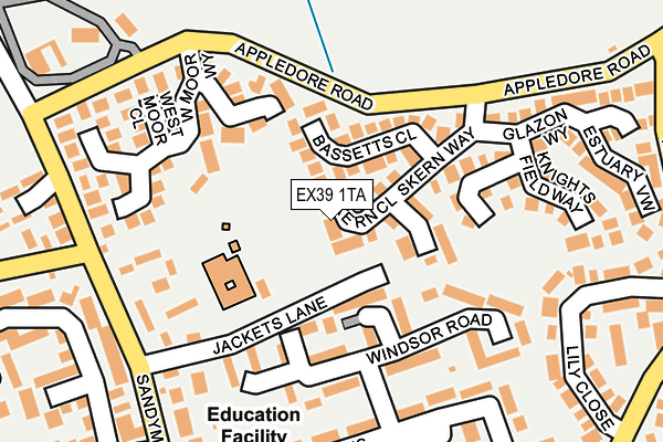 EX39 1TA map - OS OpenMap – Local (Ordnance Survey)