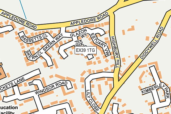 EX39 1TG map - OS OpenMap – Local (Ordnance Survey)