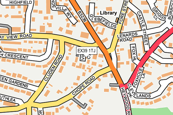 EX39 1TJ map - OS OpenMap – Local (Ordnance Survey)