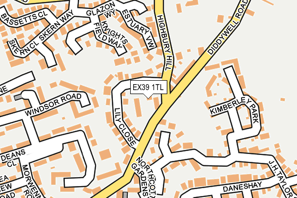 EX39 1TL map - OS OpenMap – Local (Ordnance Survey)