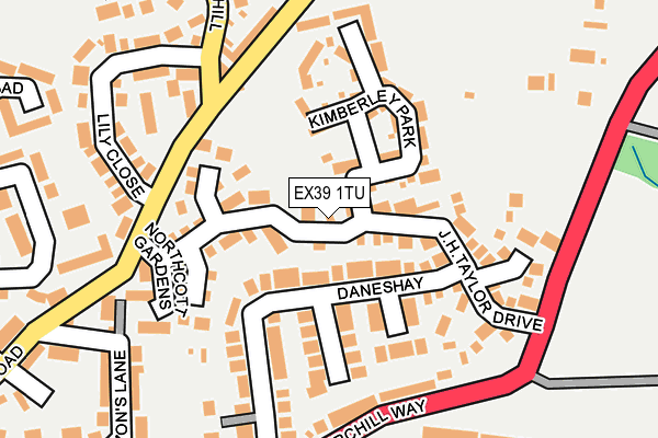 EX39 1TU map - OS OpenMap – Local (Ordnance Survey)