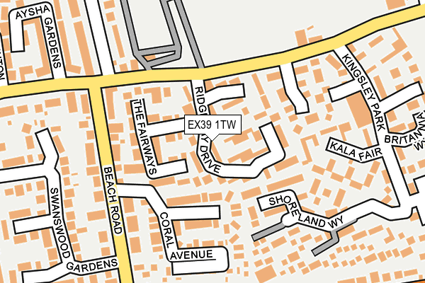 EX39 1TW map - OS OpenMap – Local (Ordnance Survey)