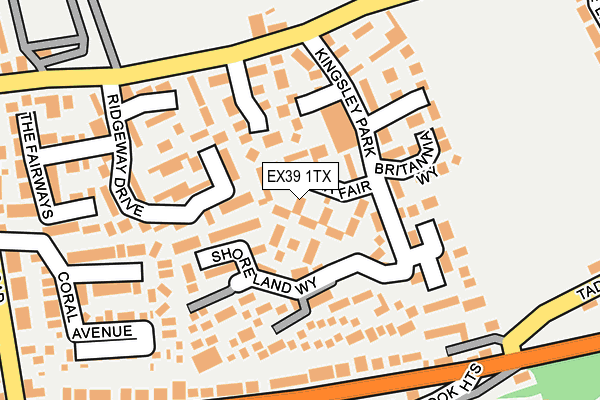 EX39 1TX map - OS OpenMap – Local (Ordnance Survey)
