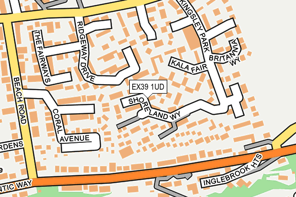 EX39 1UD map - OS OpenMap – Local (Ordnance Survey)