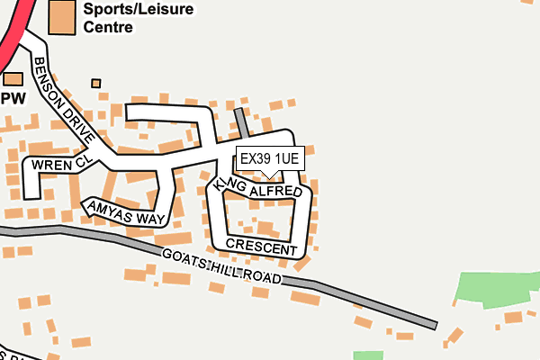 EX39 1UE map - OS OpenMap – Local (Ordnance Survey)