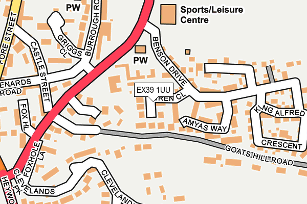 EX39 1UU map - OS OpenMap – Local (Ordnance Survey)