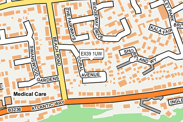 EX39 1UW map - OS OpenMap – Local (Ordnance Survey)