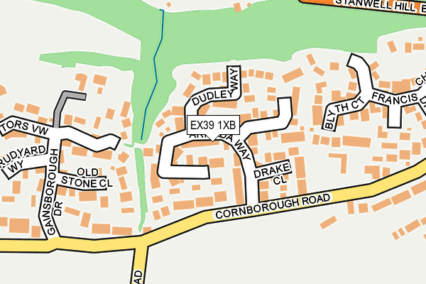 EX39 1XB map - OS OpenMap – Local (Ordnance Survey)