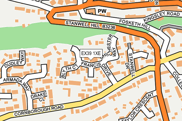 EX39 1XE map - OS OpenMap – Local (Ordnance Survey)