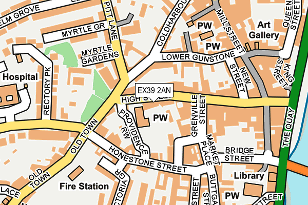 EX39 2AN map - OS OpenMap – Local (Ordnance Survey)