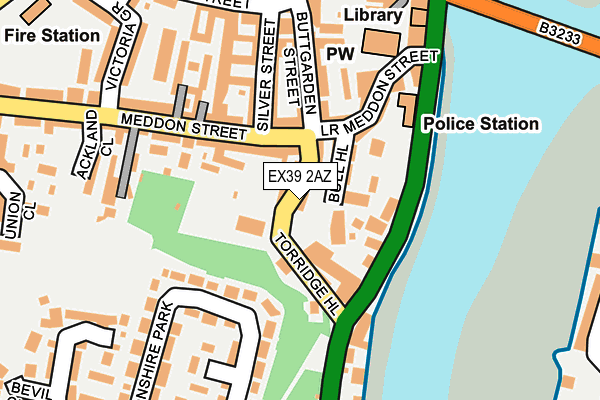 EX39 2AZ map - OS OpenMap – Local (Ordnance Survey)