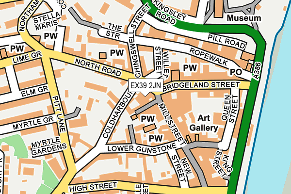 EX39 2JN map - OS OpenMap – Local (Ordnance Survey)