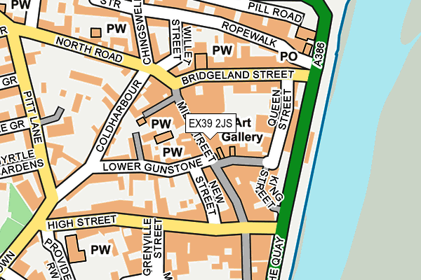 EX39 2JS map - OS OpenMap – Local (Ordnance Survey)