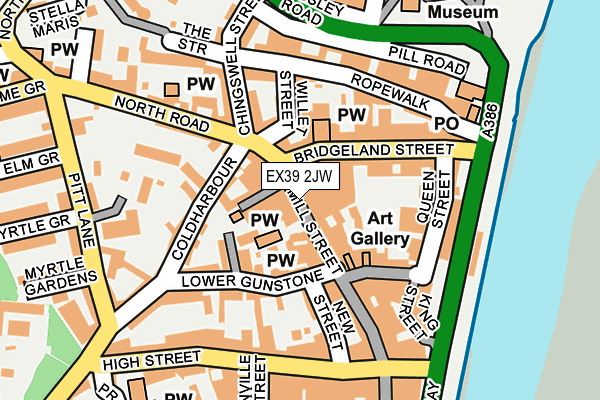 EX39 2JW map - OS OpenMap – Local (Ordnance Survey)
