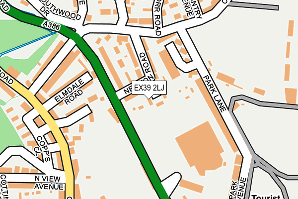 EX39 2LJ map - OS OpenMap – Local (Ordnance Survey)