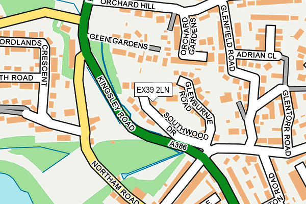 EX39 2LN map - OS OpenMap – Local (Ordnance Survey)