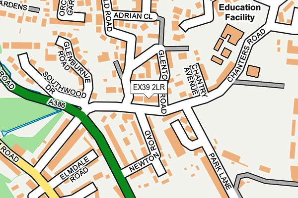 EX39 2LR map - OS OpenMap – Local (Ordnance Survey)