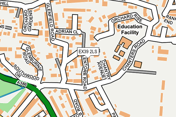 EX39 2LS map - OS OpenMap – Local (Ordnance Survey)