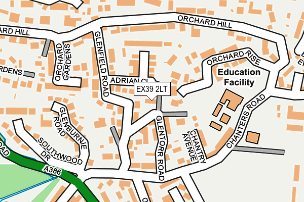 EX39 2LT map - OS OpenMap – Local (Ordnance Survey)