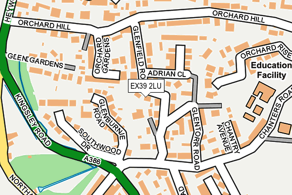 EX39 2LU map - OS OpenMap – Local (Ordnance Survey)