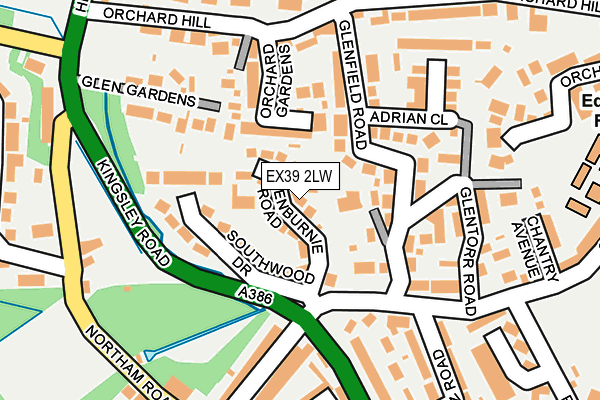 EX39 2LW map - OS OpenMap – Local (Ordnance Survey)