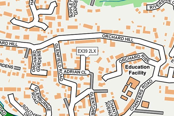 EX39 2LX map - OS OpenMap – Local (Ordnance Survey)