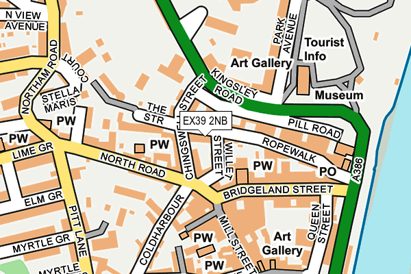 EX39 2NB map - OS OpenMap – Local (Ordnance Survey)
