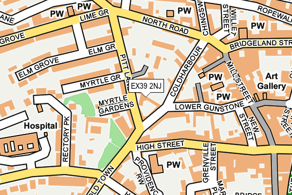 EX39 2NJ map - OS OpenMap – Local (Ordnance Survey)
