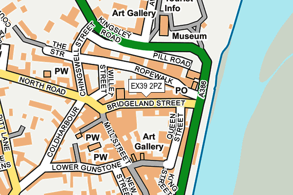 EX39 2PZ map - OS OpenMap – Local (Ordnance Survey)