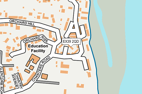 EX39 2QD map - OS OpenMap – Local (Ordnance Survey)