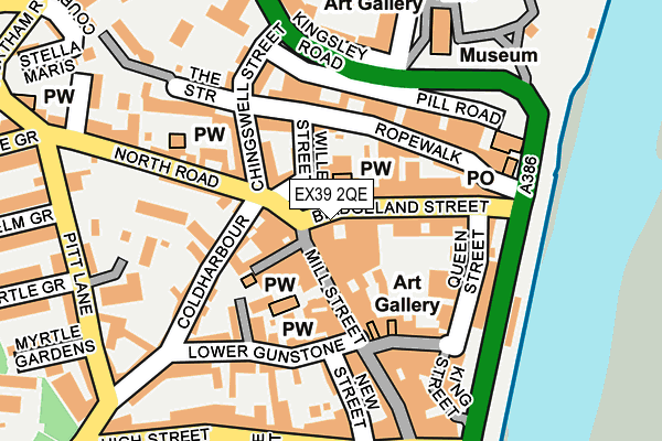EX39 2QE map - OS OpenMap – Local (Ordnance Survey)
