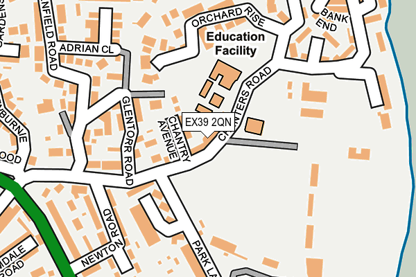 EX39 2QN map - OS OpenMap – Local (Ordnance Survey)