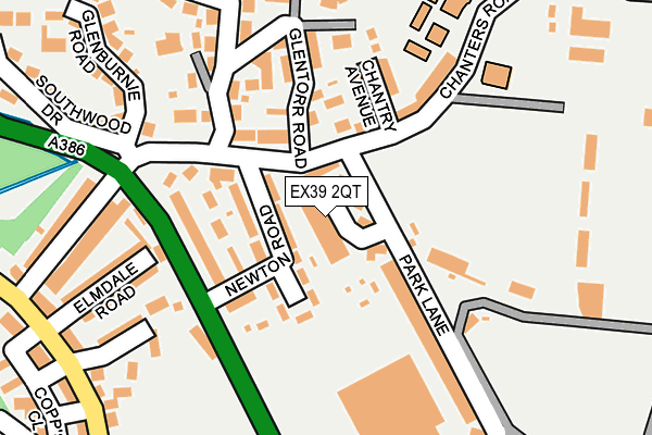 EX39 2QT map - OS OpenMap – Local (Ordnance Survey)
