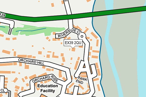 EX39 2QU map - OS OpenMap – Local (Ordnance Survey)